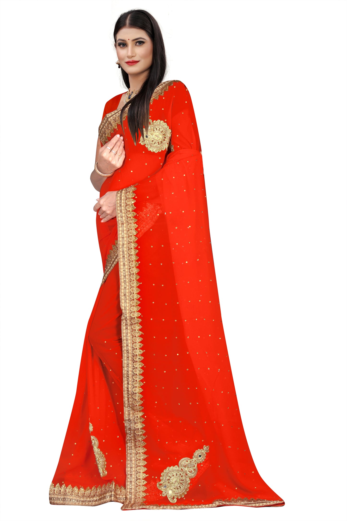 GEORGETTE BUTA ALL OVER STONE SAREES