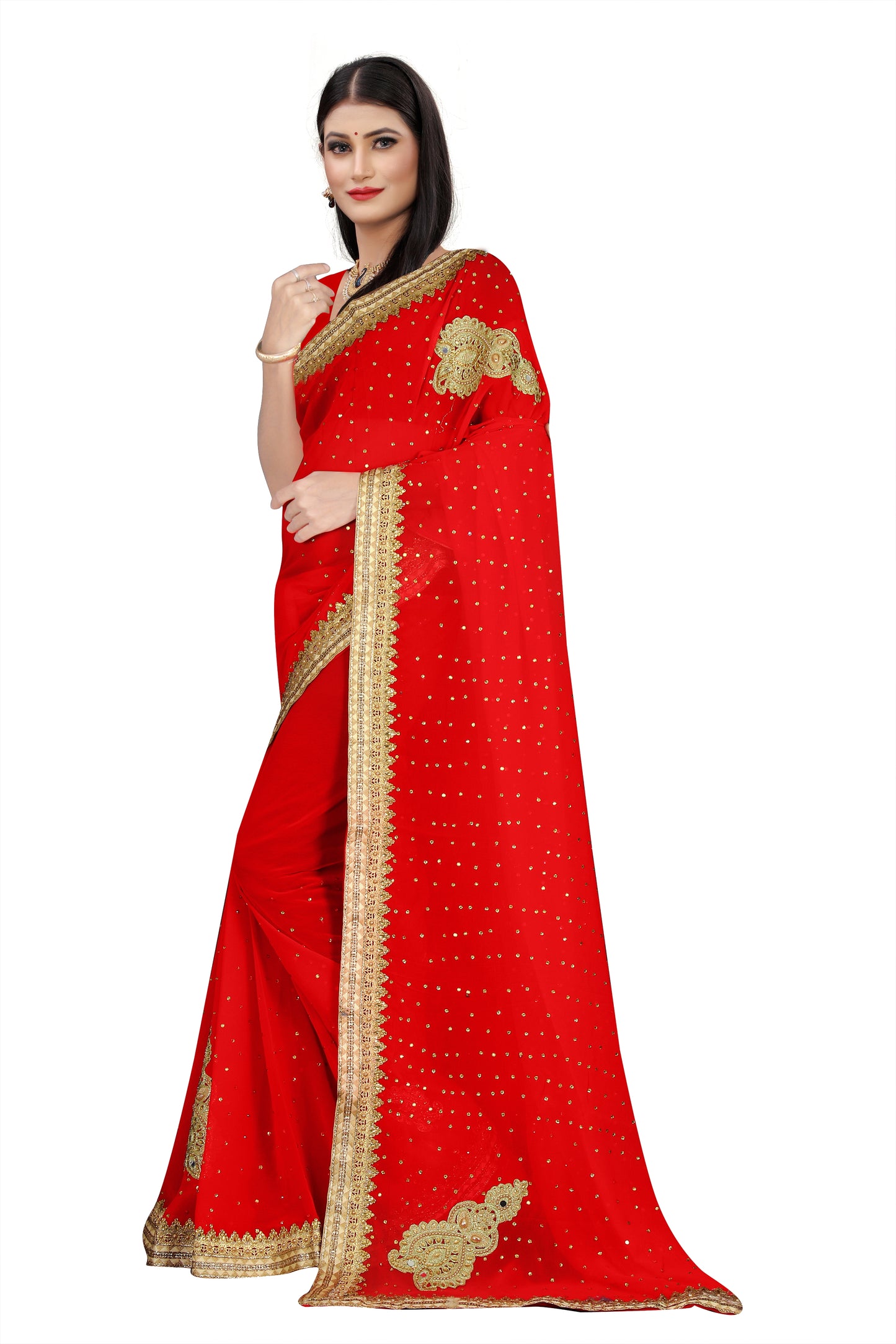 GEORGETTE BUTA ALL OVER STONE SAREES