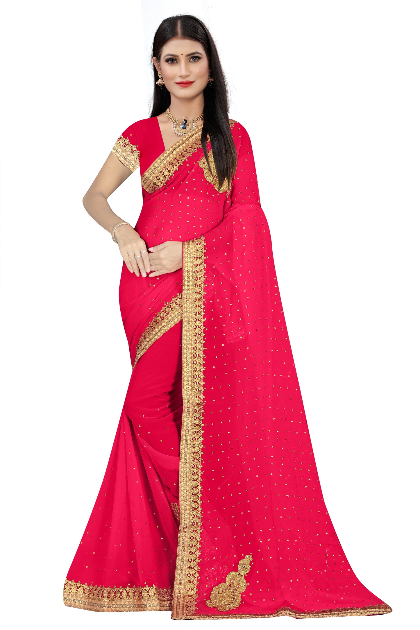 GEORGETTE BUTA ALL OVER STONE SAREES