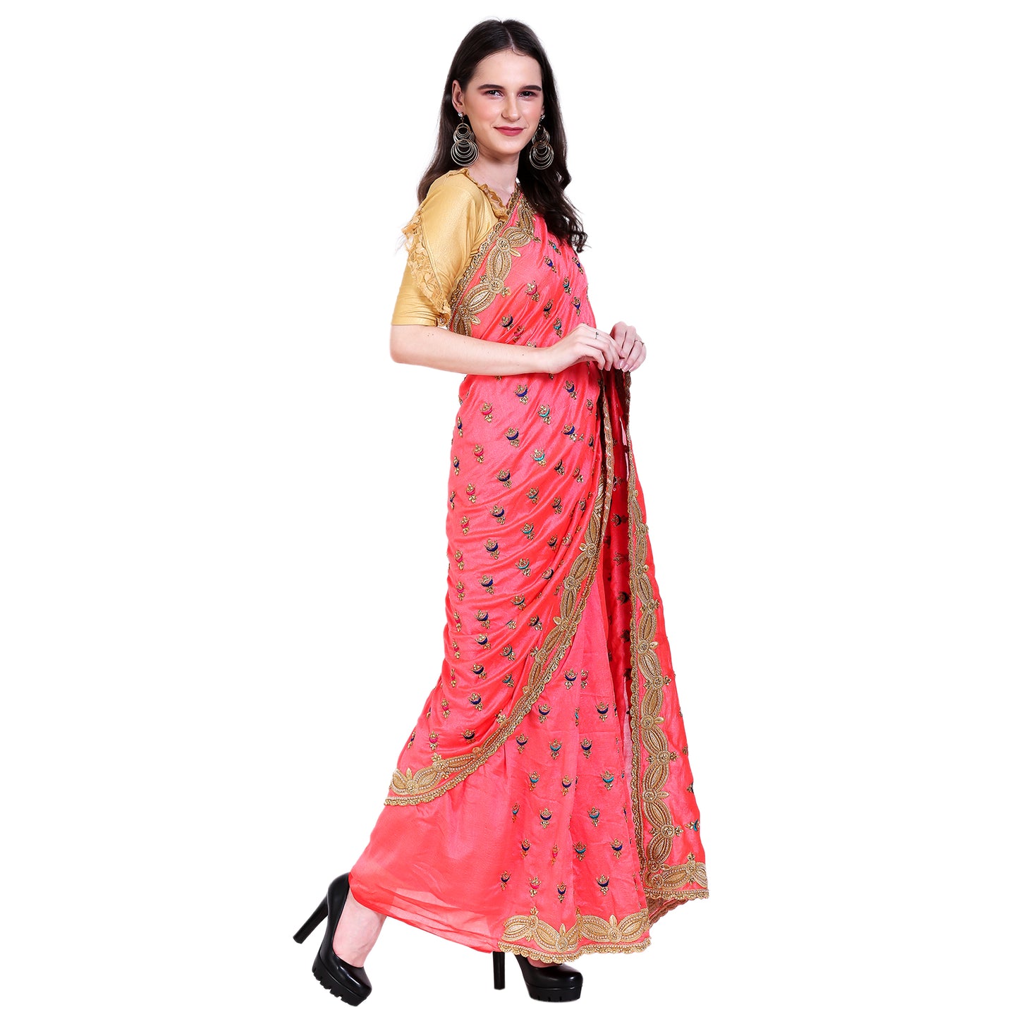 RESHAM BUTI LIGHT STONE SAREES