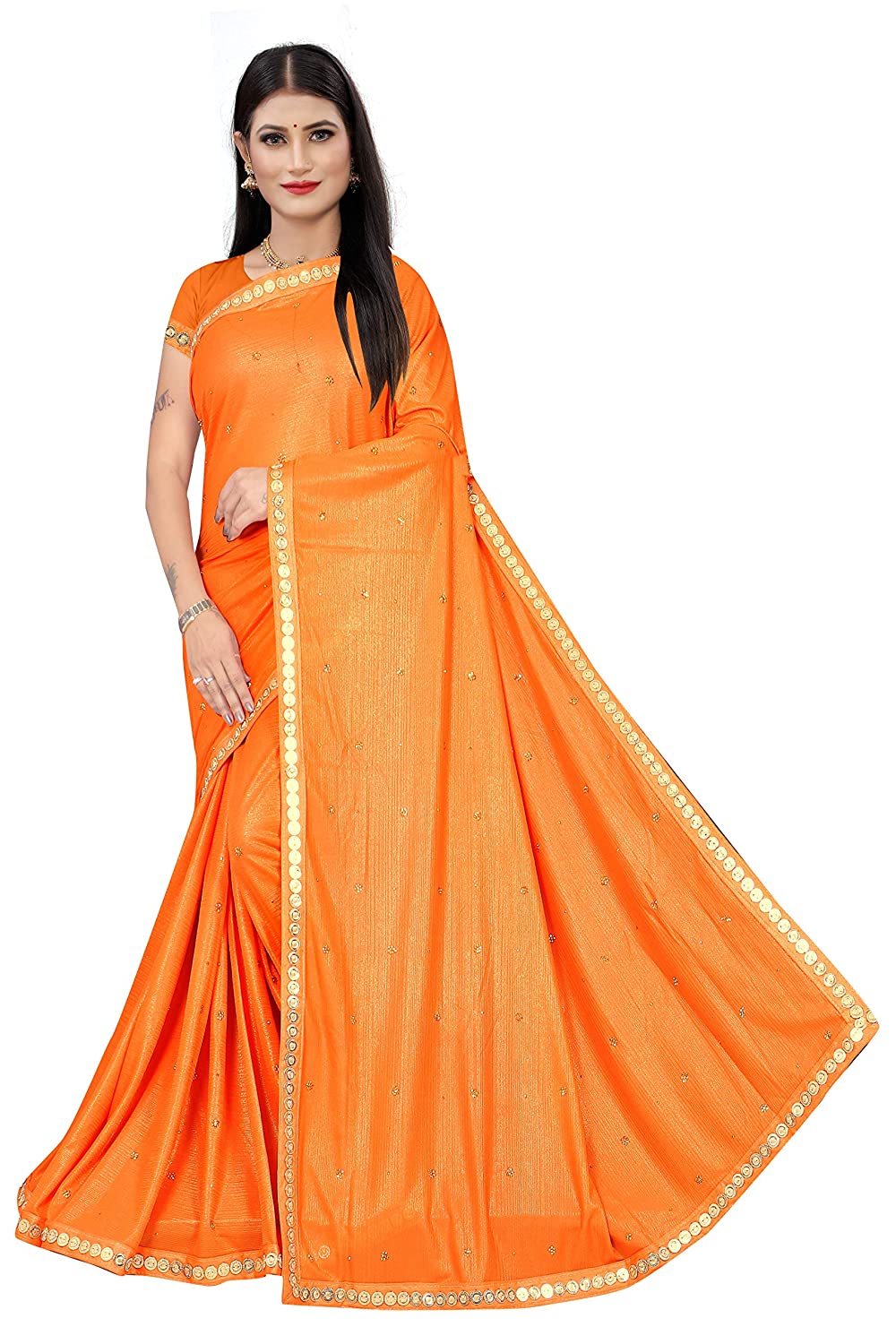 SUPER LINKING LYCRA ALL OVER STONE SAREES