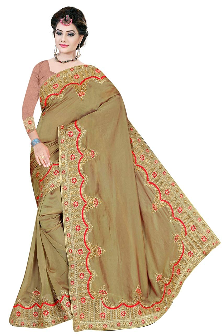 DUPION SILK WORK HEAVY BLOUSE ZARI STONE BORDER SAREES