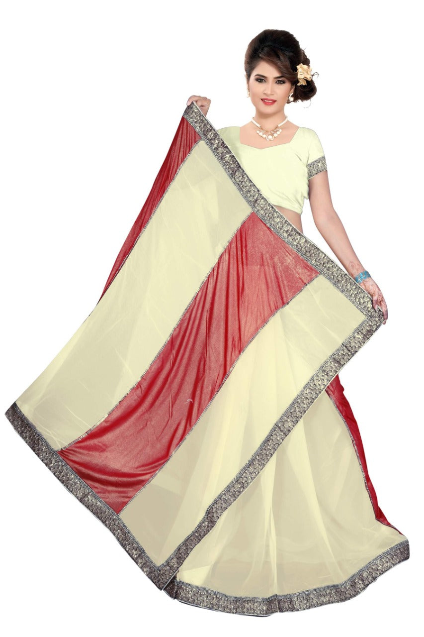 KHADA PANEL 3 PATTI PALLU READYADE FANCY LACE BORDER