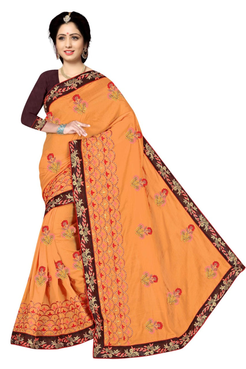 ALL OVER BORDER RESHAM ZARI  WITH STONE WORK SAREES