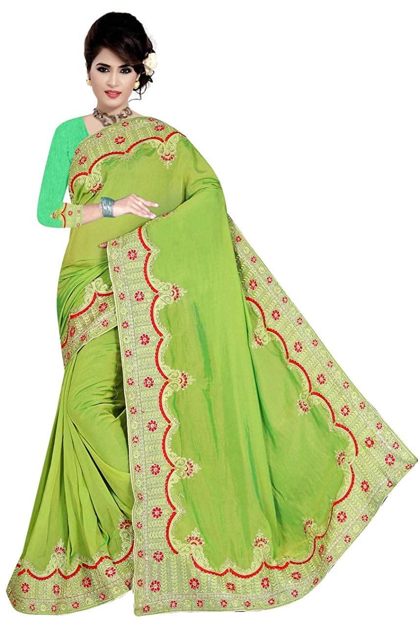 DUPION SILK WORK HEAVY BLOUSE ZARI STONE BORDER SAREES