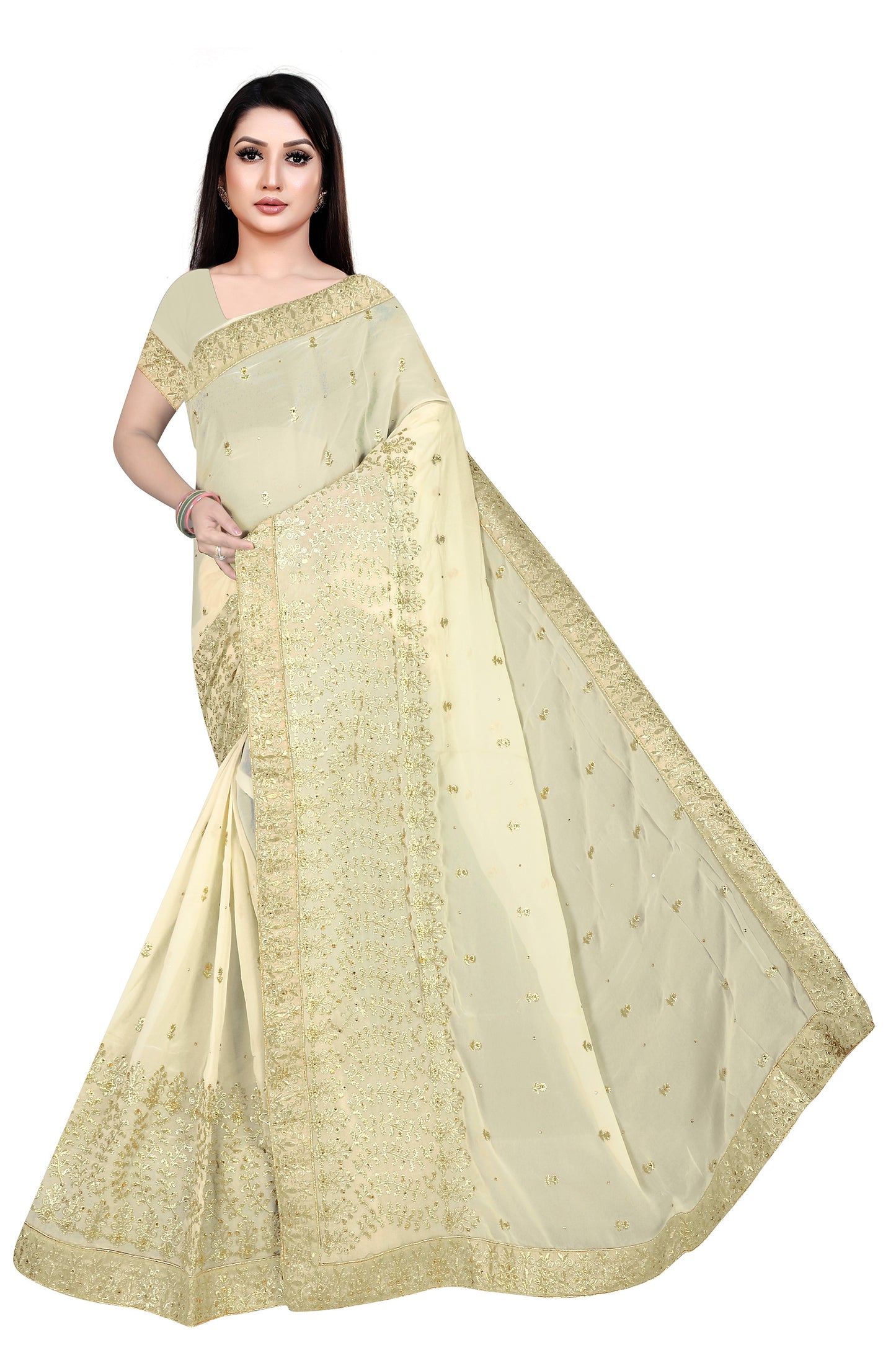 work jhalak zari stone handwro  all over border or buty SAREES