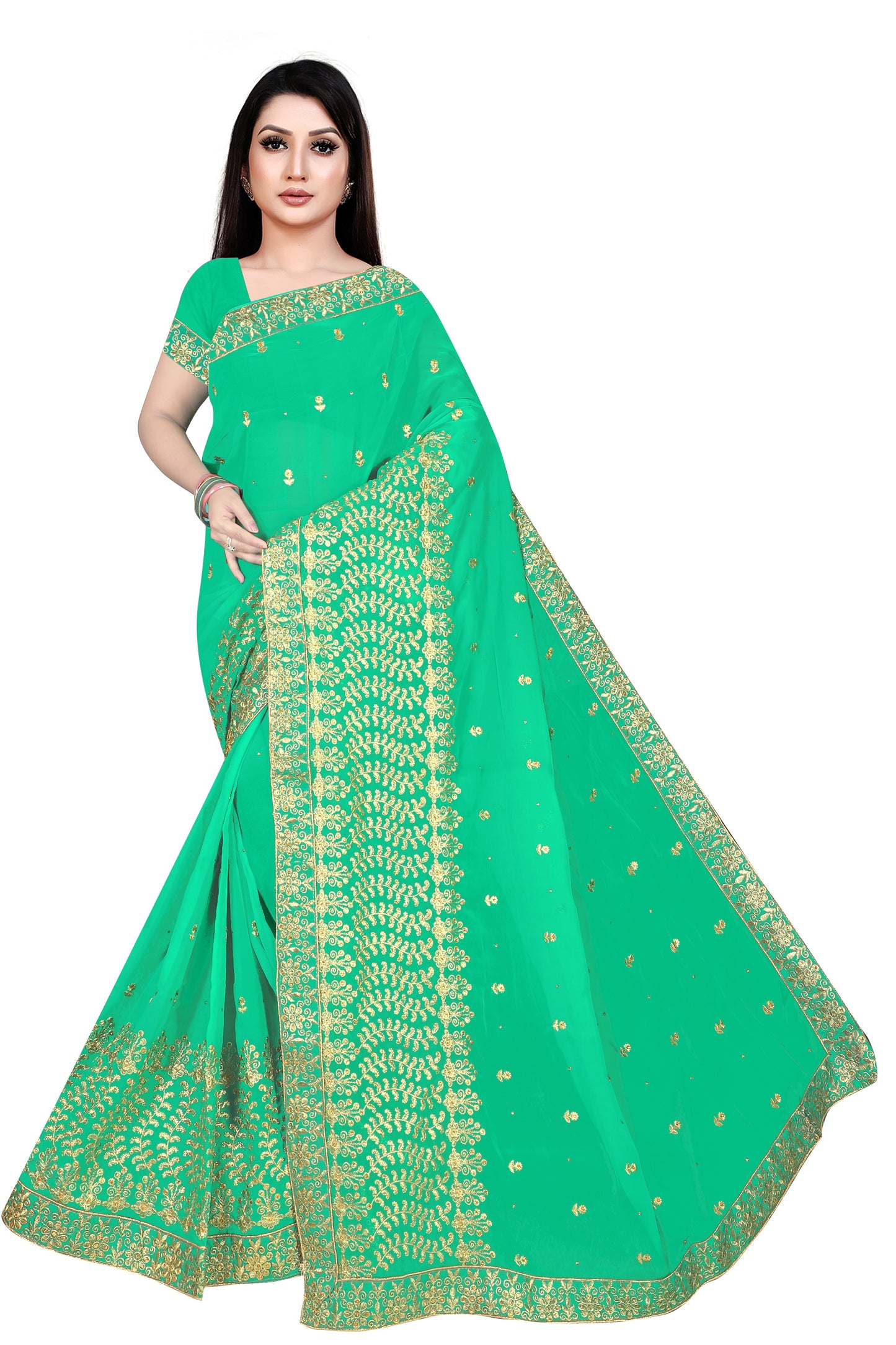 work jhalak zari stone handwro  all over border or buty SAREES