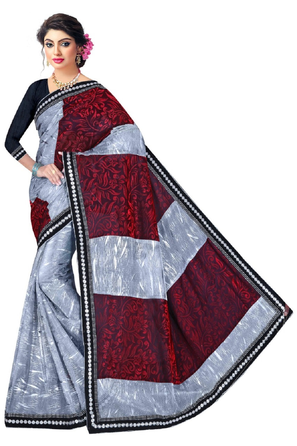 DOLPHINE RADHEY ZARI MULTI COLOUR CUT PACH VELVET SAREES