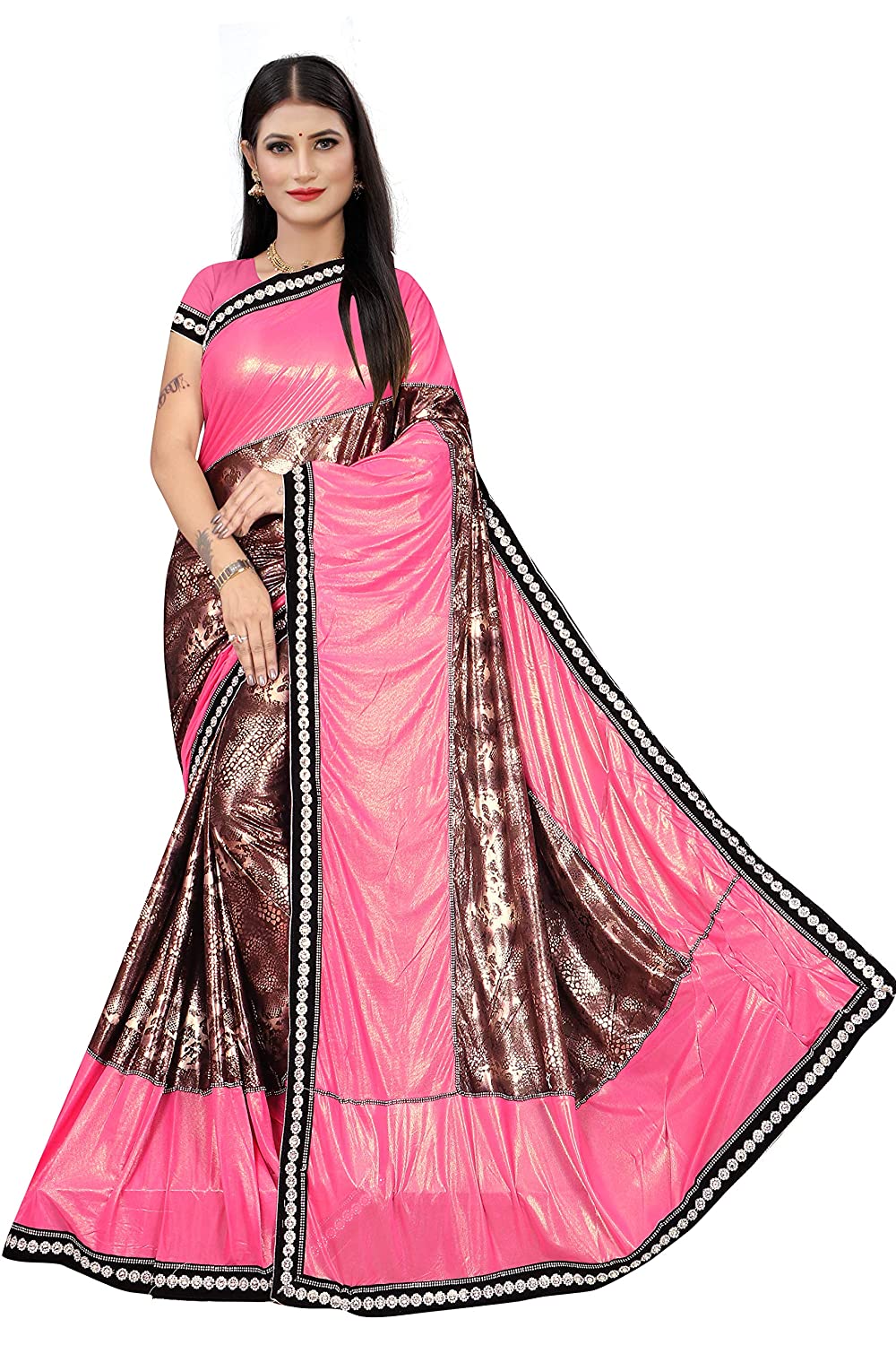 IMPORTED FANCY  PRINT VELVET BUTTON BORDER SAREES